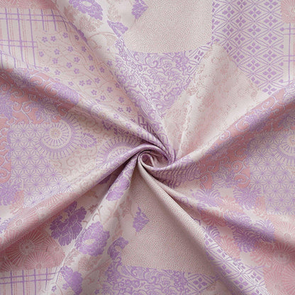 Japanese Floral Patchwork Fabric | Sashiko Style Quilting Material, 58"W