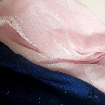 Glittering Space Galaxy Organza Fabric: Sheer Wedding Sewing Material