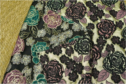 Floral Jacquard Fabric: 3D Oil Painting Texture, 56" Wide - By The Meter