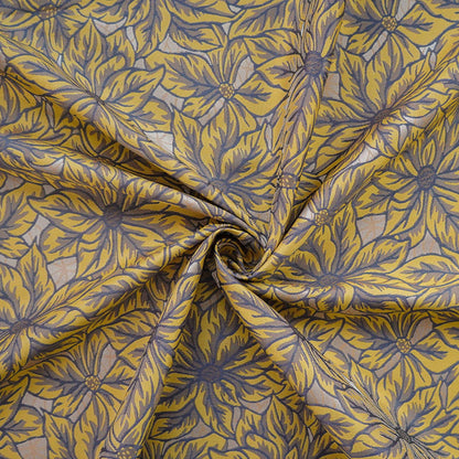 Caramel Floral Jacquard Fabric: Embossed Leaves, 60" Wide