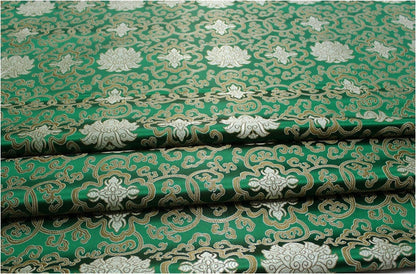 Blue Chinese Medallion Brocade Fabric: 35" Wide Rayon