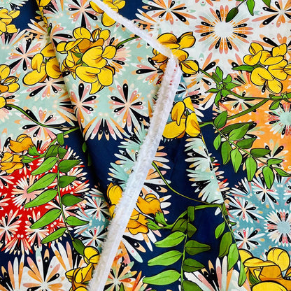 Floral Cotton Fabric: 60s Style Print, 59" Wide