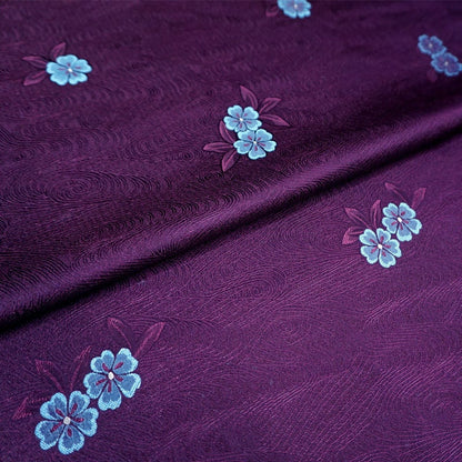 Peach Blossom Silk Brocade Fabric: Chinese Cheongsam Hanfu Material, 29.5"wide