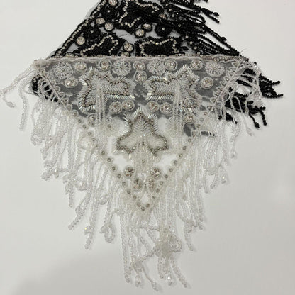 Embroidered Sequin Lace Trim: Light Ivory Bridal Wedding Veil, DIY Accessories