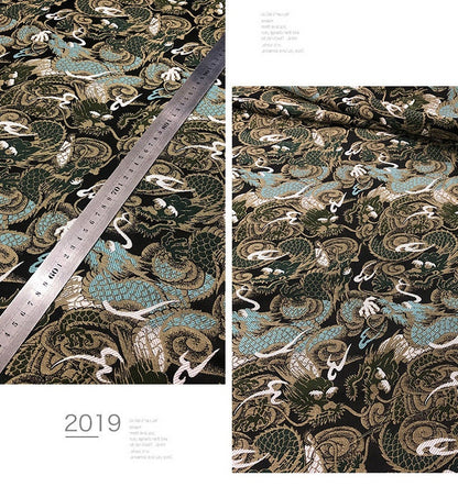 Dragon Jacquard Brocade Fabric: 57"W Silk Blend Damask