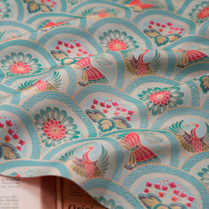 Butterfly Phoenix Jacquard Fabric: Embossed Woven Textile, 64"W