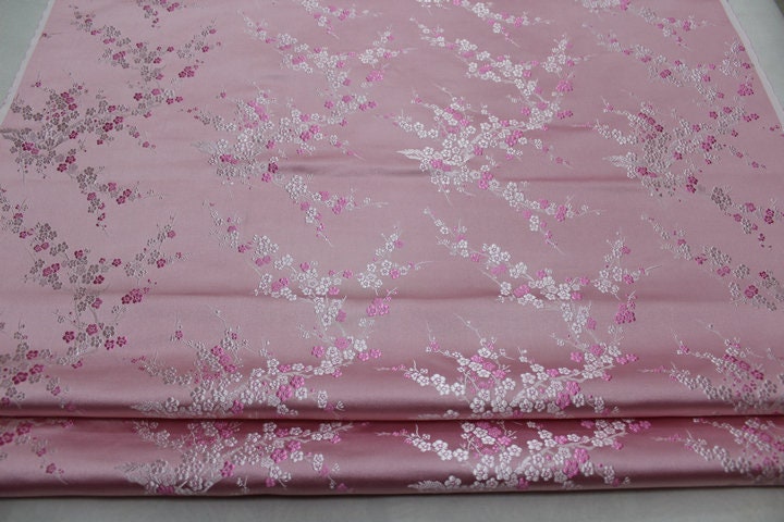 Plum Blossom Silk Brocade Fabric: Multicolored Cheongsam Qipao Material
