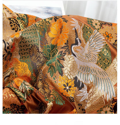Tissu brocart de soie Kirin japonais : tissu d’ameublement tissé Nishijin coloré (largeur : 150 cm)