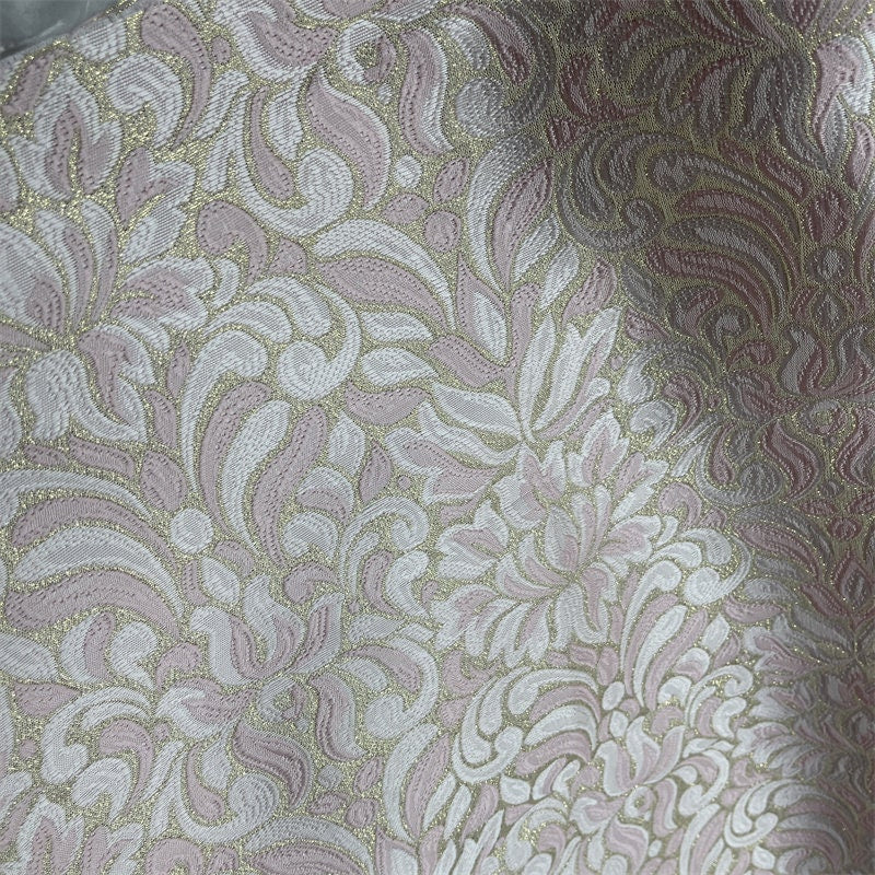 Gold Thread Embossed Palace Jacquard Damask Fabric - 57"W
