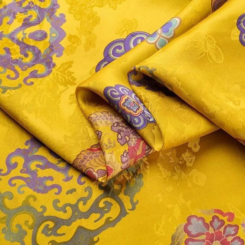 Gold Rayon Shantung Fabric: Upholstery, Costume, Decor - 55"W