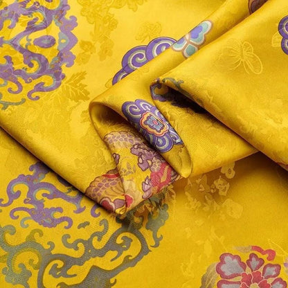 Gold Rayon Shantung Fabric: Upholstery, Costume, Decor - 55"W