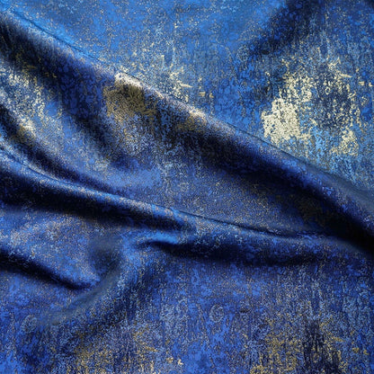 Galaxy Jacquard Fabric: Dark Blue Universe Upholstery, Costume, Decor (67" Width)