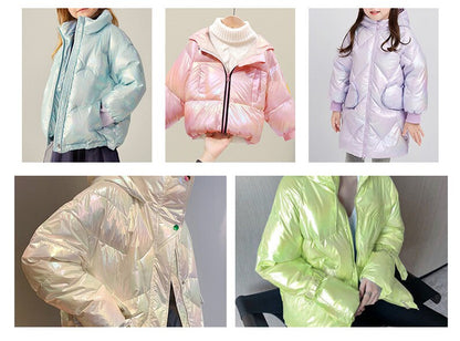 Tissu en nylon matelassé holographique : matériau imperméable pour doudoune en duvet d'oie