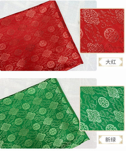 Red Jacquard Brocade Fabric: Mongolian Style Upholstery, Quilting (29.5" Wide)