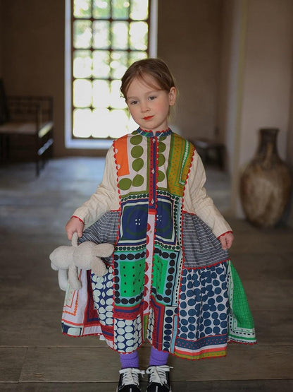 1960s Geometric Cotton Fabric: Mid-Century Modern Print, 58" Wide