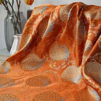 Peacock Brocade Fabric: 59���W Jacquard Damask, Costume