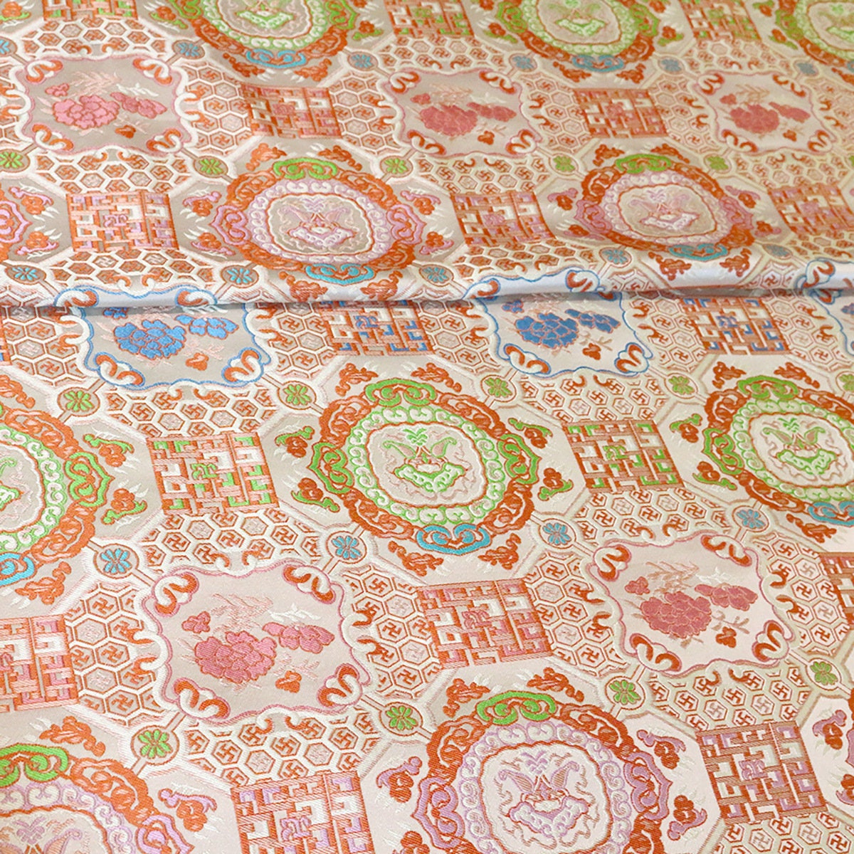 Brocade Rayon Fabric: 59"W Mongolian Tibetan Gown Material