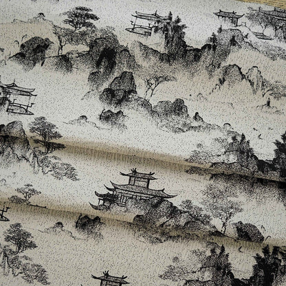 Tissu brocart jacquard à motifs floraux chinois, idéal pour la confection de vêtements et d'ameublement.