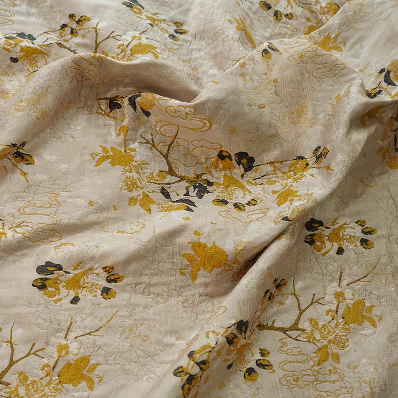 Cloud Jacquard Fabric: 3D Relief Polyester Nylon Blend, 55" Wide