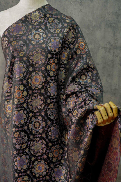 Mongolian Bada Pattern Fabric: Tibetan Style Upholstery, Costume, Decor (59"W, By The Meter)