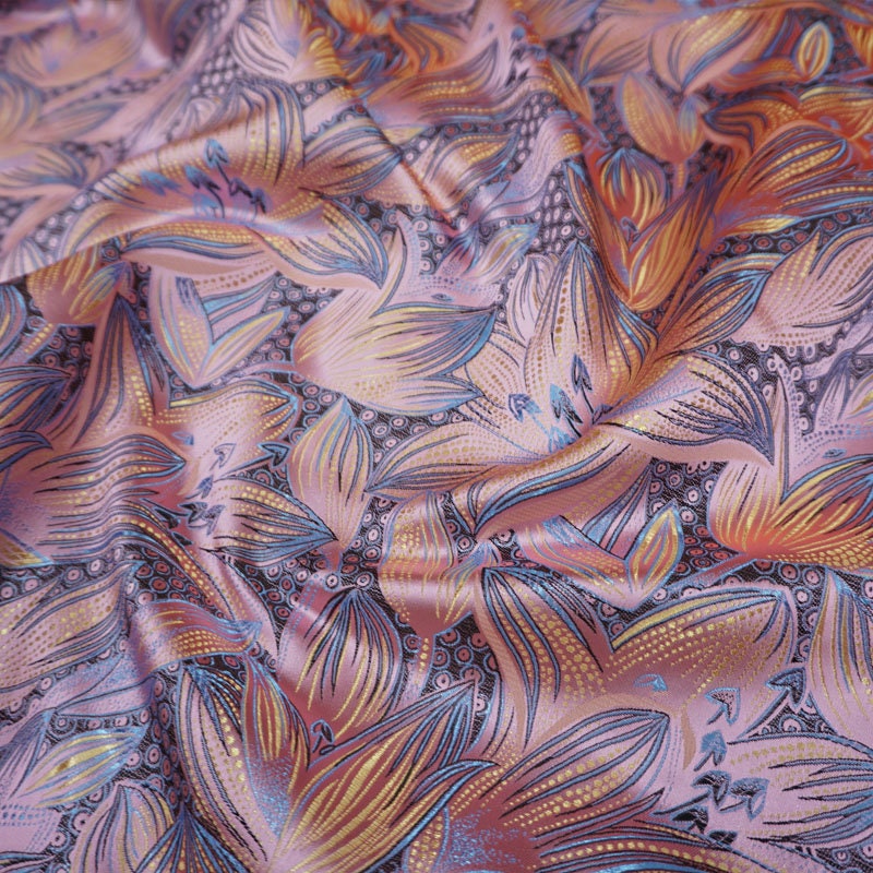 Lily Brocade Fabric: 45" Wide Silk Satin Hanfu Cosplay