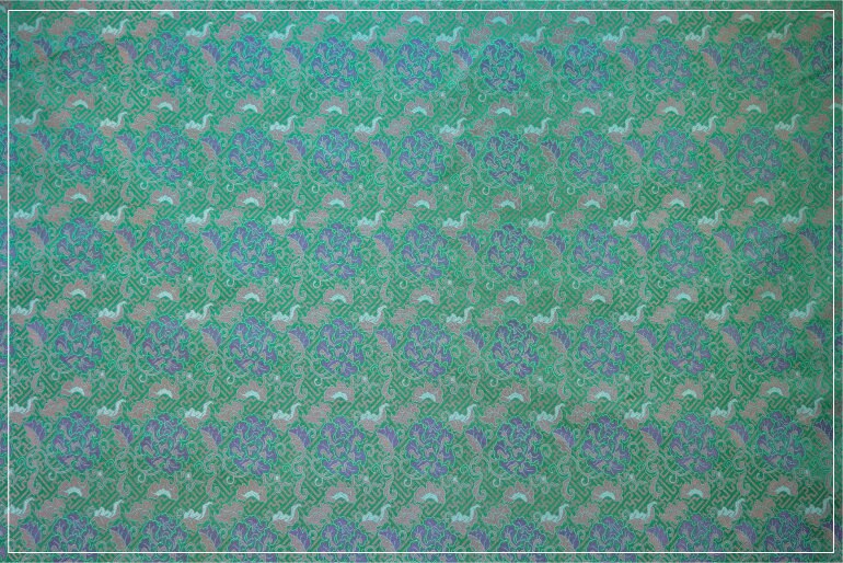 Tissu brocart jacquard à motif floral : motif vase chinois, 150 cm de large