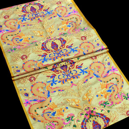 Exotic Dragon Brocade Fabric: Tibetan Thangka Pattern, Costume Sewing Fabric
