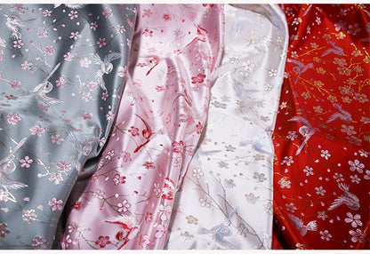 Bird Jacquard Brocade Fabric: 57"W Silk Rayon Damask
