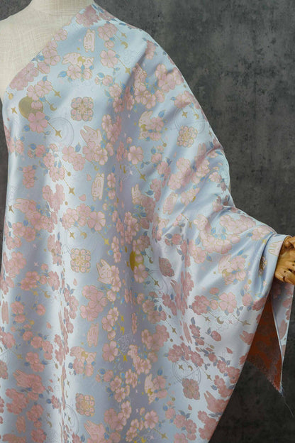 Golden Song Brocade Jacquard ��� Jade Rabbit and Begonia Blossom Desi"Wide
