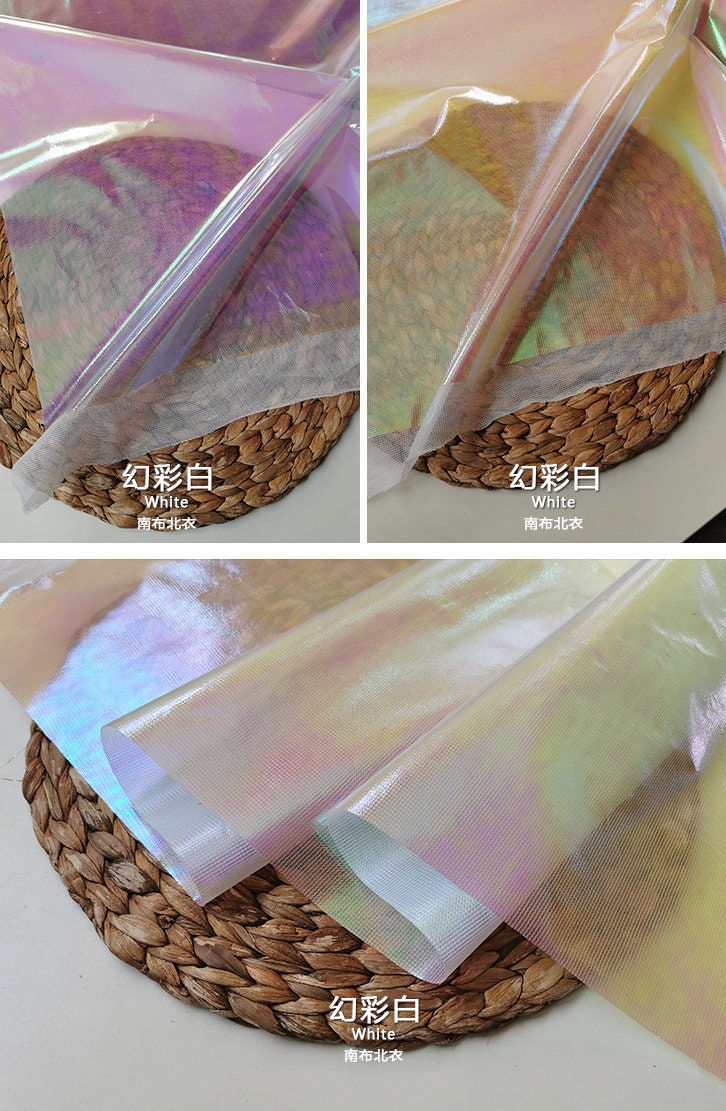 Tissu réfléchissant holographique : couleur magique irisée, largeur 91,4 cm (36 po)