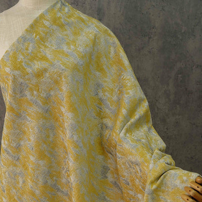 Gold Thread Jacquard Fabric: 3D Oil Painting Texture, 54" Wide