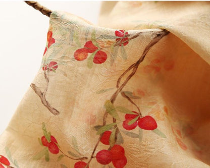 Floral Tencel Ramie Fabric: Sewing Material by Meter