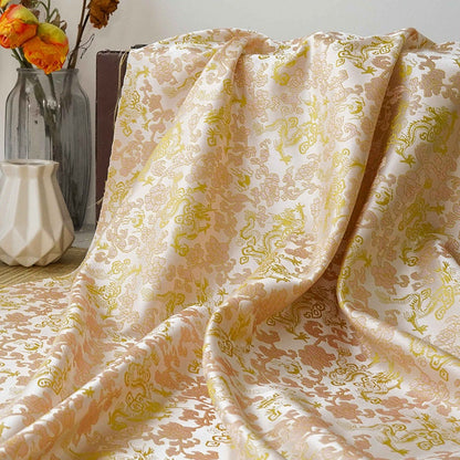 Flying Dragon Brocade Fabric: 59"W Rayon Chinese Robe Material