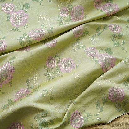 Tissu jacquard brocart à motif floral : style palais rétro, largeur 150 cm (59 po) - Vendu au mètre