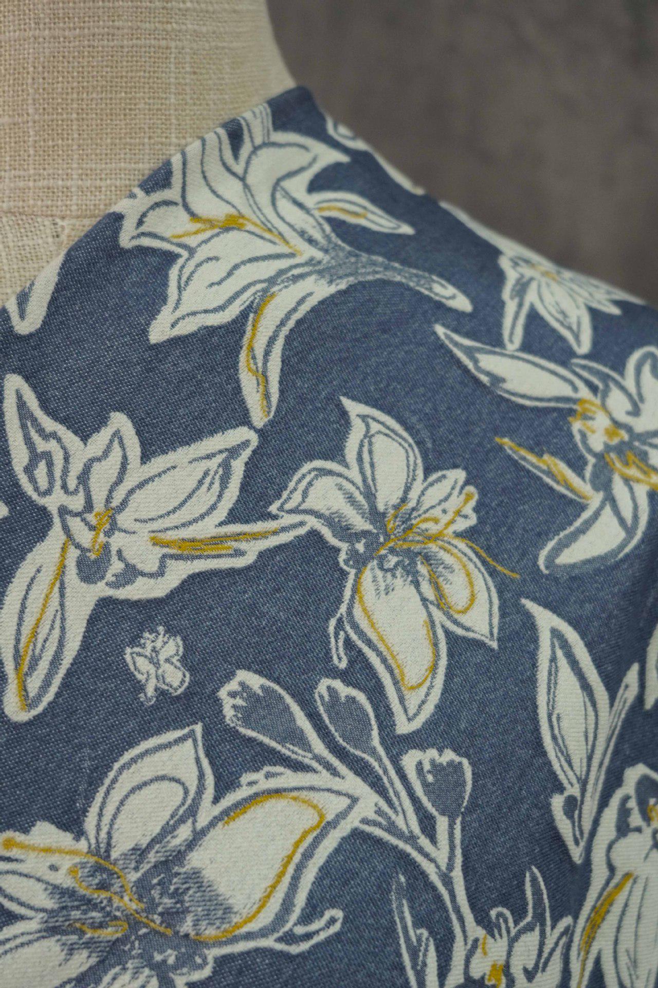 Jacquard Denim Fabric: 3D Reverse Design, Upholstery Sewing Material, 52"