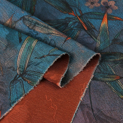 Bamboo Print Tea Silk Satin Fabric: 59"W Upholstery & Costume