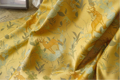 Deer Print Rayon Jacquard Fabric: 59" Wide, Upholstery & Costume