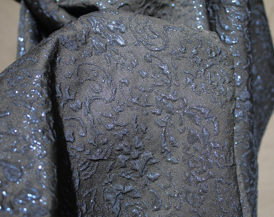 Metallic Gold Thread Jacquard Fabric: 3D Embossed Woven Material (55"W)