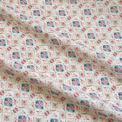Floral Cotton Fabric: 60s Style Print, 59" Wide, Quilting Sewing