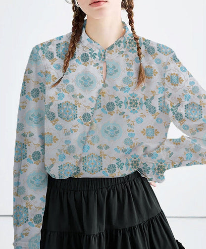 Tissu brocart à motifs floraux : Costume chinois Tang Han, couture et matelassage (53")