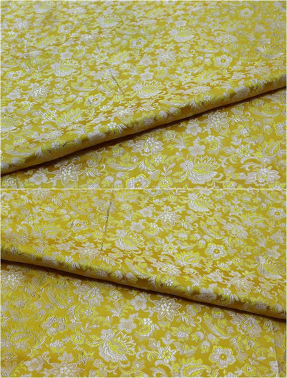 Floral Brocade Fabric: Silk Rayon Blend, Cheongsam Qipao Material (29.5" Wide)