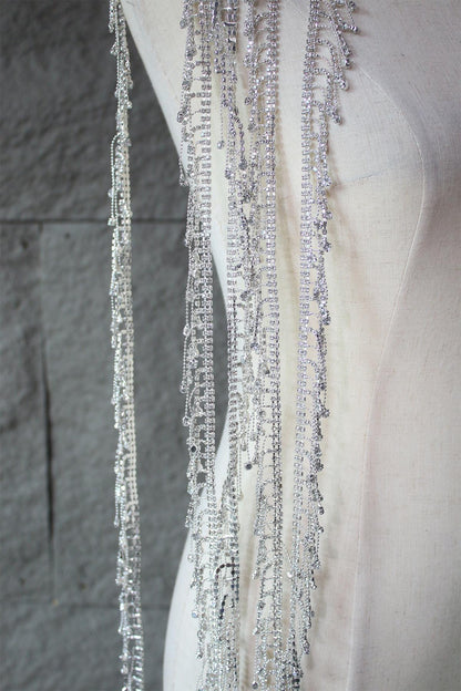 Chaîne à pompons en strass : garniture à paillettes de cristal, accessoire de robe de mariée à faire soi-même