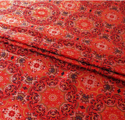 Tissu brocart Thangka exotique : satin jacquard tibétain (75 cm x 145 cm)