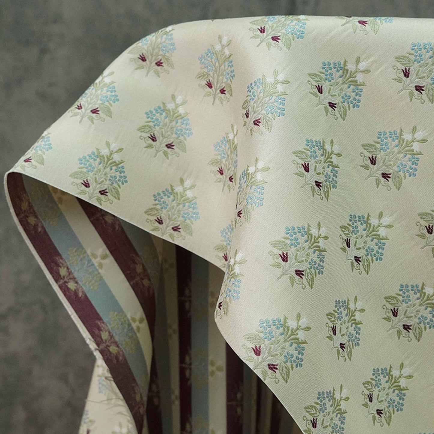 Circular Bouquet Jacquard Woven Fabric: 3D Embossed Floral Upholstery, Costume, Sewing DIY - 63"W