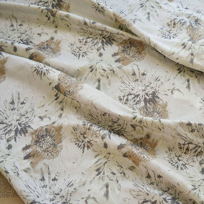 Floral Jacquard Woven Fabric: Gold Thread Embossed Upholstery, Sewing DIY - 60"W