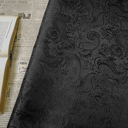 Tissu brocart jacquard à motifs cachemire avec fils d'or ��" Large