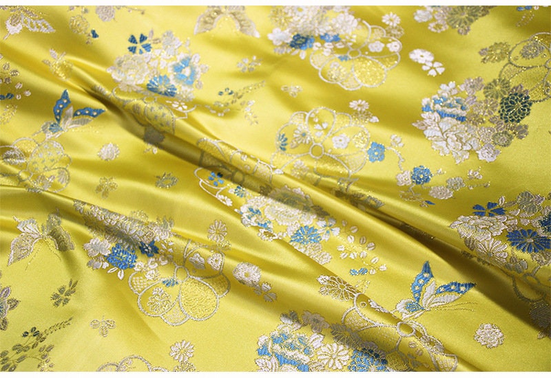 Butterfly Brocade Fabric: 57���W Silk Rayon Jacquard