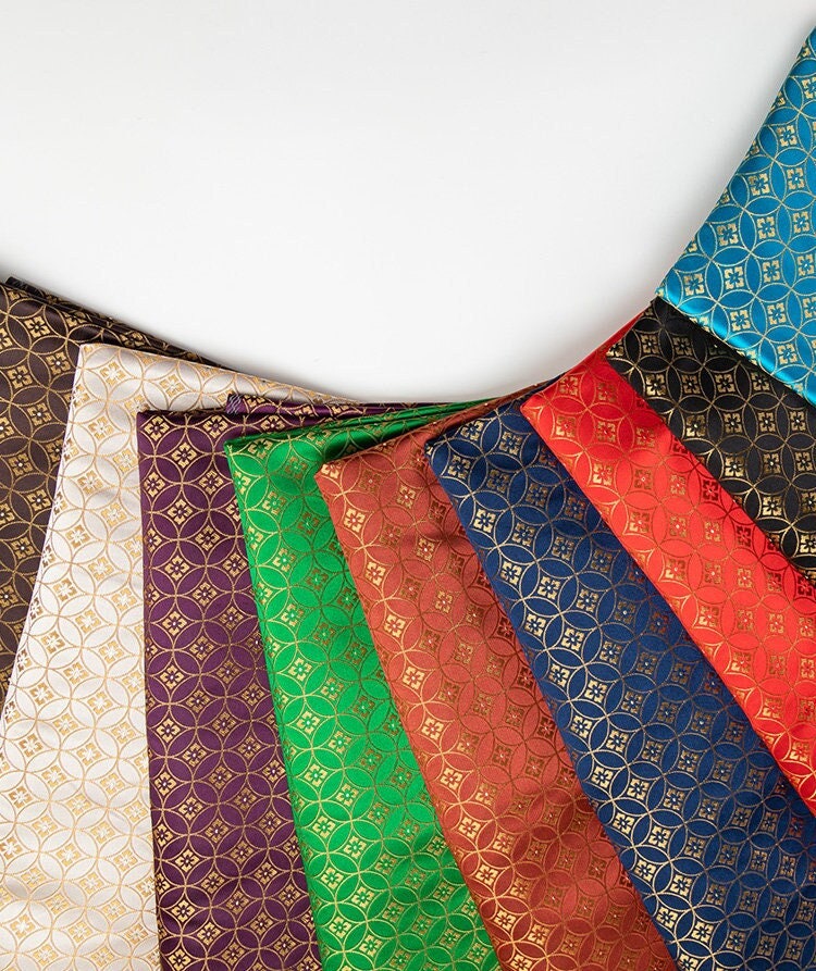 Tissu brocart de soie jacquard : tissu en rayonne de style chinois, largeur 150 cm