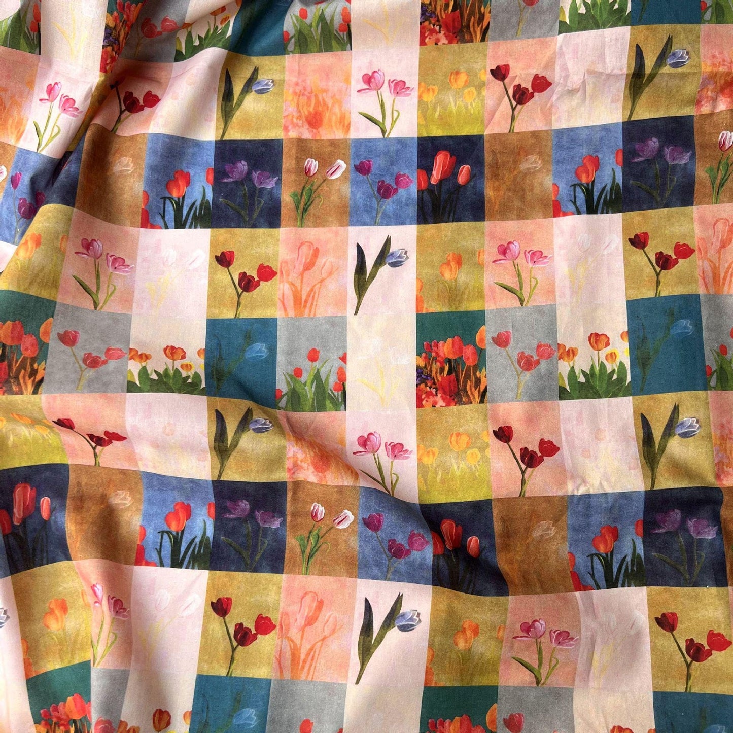 Floral Cotton Fabric: 1940s Style Print, 58" Wide, Quilting Sewing
