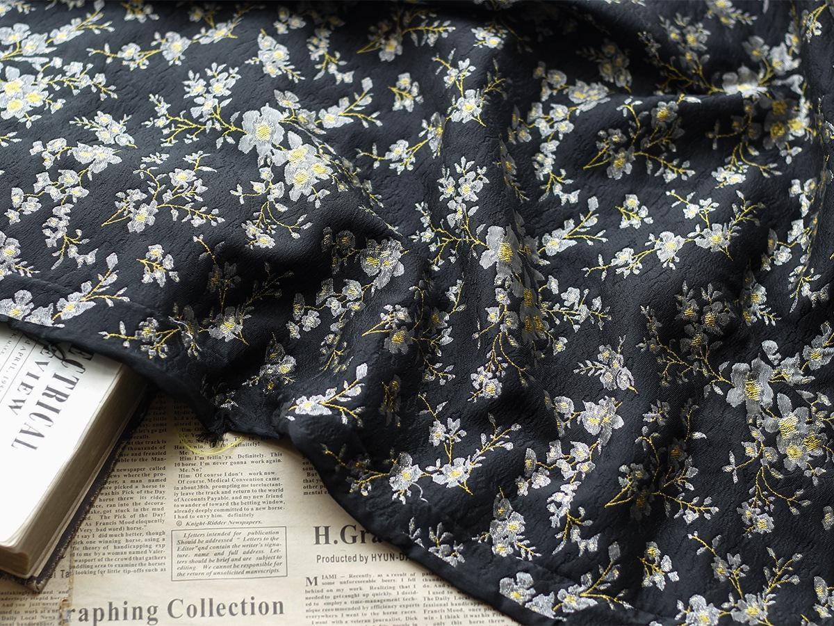 Gold Thread Jacquard Fabric: Retro Reversible Upholstery, Costume, Decor